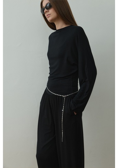 Suud Collection Siyah Sophia Yarasa Kol Bluz