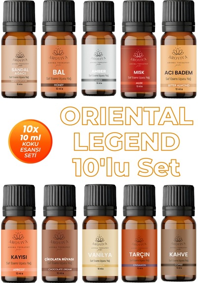 Oriental Legend 10'lu Set Oda Kokusu Esansı - Lüks 10x10ml Karışık
