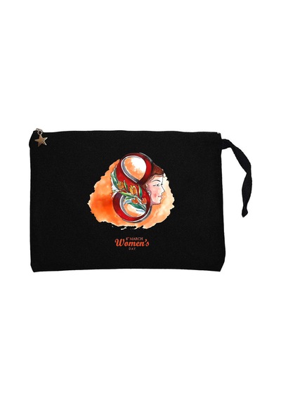 Kadın Ruhunun Zarafeti Siyah Clutch Astarlı Cüzdan / El Çantası