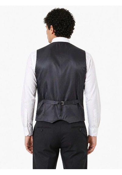 Ertaştrendstore Erkek Dokuma Yelek 5 Cepli 4 Dış 1 İç Cep Düğmeli Günlük Klasik Yelek - Kahverengi Çoklu Renk