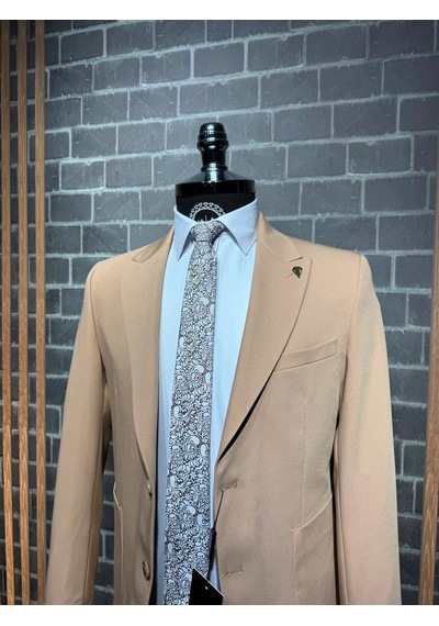 Dupont Classics Dupont Slim Fit Sivri Yaka 6 Drop Çift Yırtmaç Torba Cep 2'li Takım Elbise Bej-altın Bej Dupont Classics Dupont Slim Fit Sivri Yaka 6 Drop Çift Yırtmaç Torba Cep 2'li Takım Elbise Bej-altın Bej
