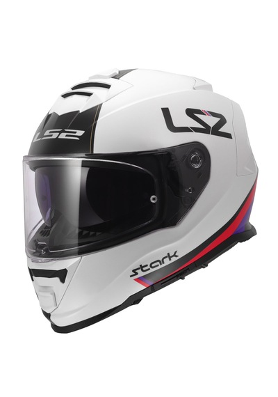 Ls2 Storm 2 Stark Kapalı Motosiklet Kaskı Beyaz Kırmızı Mavi