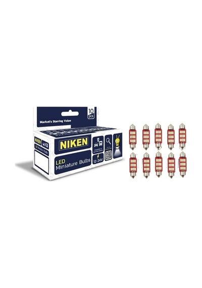 Niken 36mmsofit Led,12-24v, Araç İç Aydınlatma İçin, Minyatür Ampuller, 10 Adet Diğer