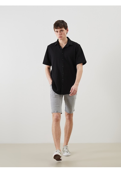 Lcw Jeans Gri Süper Skinny Fit Erkek Jean Şort