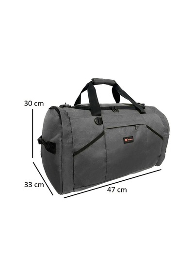 Bagslab Gri Renk Su Geçirmez Kumaş Seyahat Çantası 1053