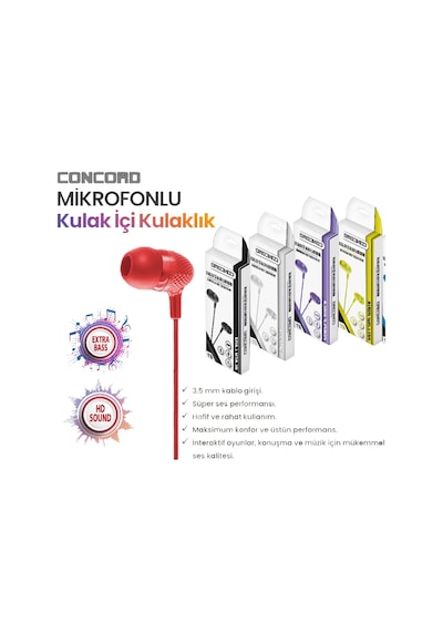 Concord E1 Mikrofonlu Kulak İçi Kulaklık