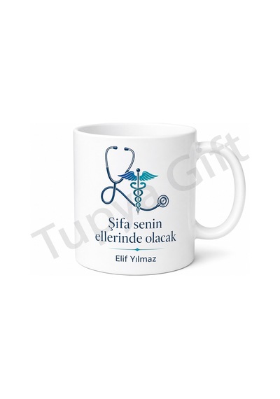 Tıp Öğrencisine Hediye İsme Özel Baskılı Kupa Bardak Tıp Fakültesi Hediye Beyaz / Çok Renkli
