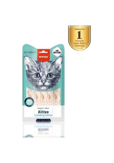 Wanpy Kitten Tavuklu & Morinalı Yavru Kedi Krema Ödülü 5 14 Gr