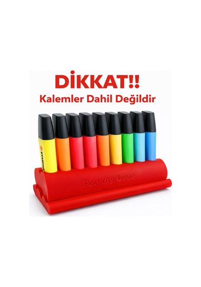 Kalpli Tasarım Kalem Standı Kalemlik Organizer Sert Plastik Kalem Tutucu Renkli Dekoratif Çok Renkli