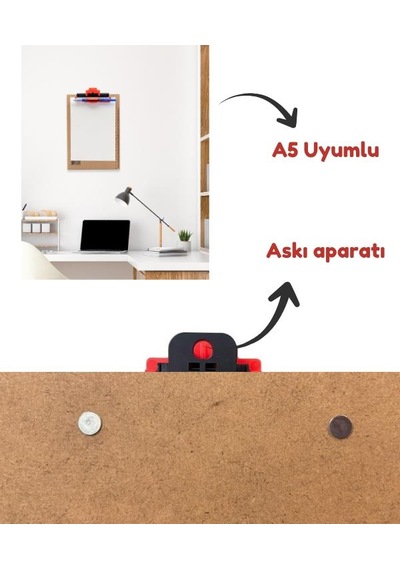 Temel A5 Ahşap Sekreterlik Otomatik Mekanizmalı Kalem Tutma Aparatlı