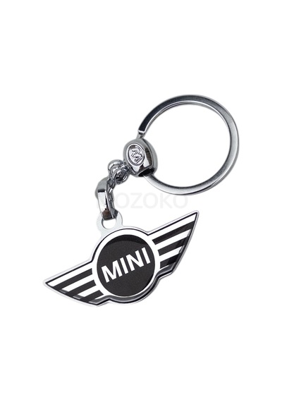 Yüksek Kaliteli Siyah Mini Cooper Logolu Damla Baskılı Şık Hediyelik Araç Anahtarlığı