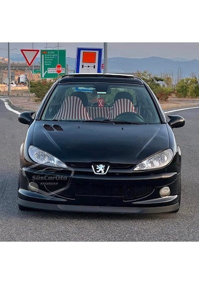 Peugeot 206 206+ 1998-2012 Uyumlu Üniversal Astra H Lip Esnek Ön Lip 2 Parça Tampon Altı Dil Karlık Ön Ek 00 Şüscaroto Aksesuar