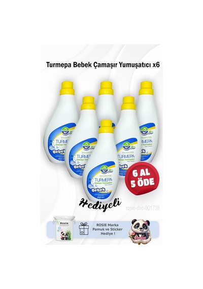 Turmepa 6 Al 5 Öde Bebek Çamaşır Yumuşatıcı 1000 Ml Ve Rosie Pamuk