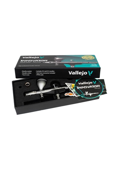 Vallejo 90001 Innovator Çift Hamleli Double Action 0.2 ve 0.3 MM Memeli 9 ML Hazneli Boya Tabancası Vallejo 90001 Innovator Çift Hamleli Double Action 0.2 ve 0.3 MM Memeli 9 ML Hazneli Boya Tabancası