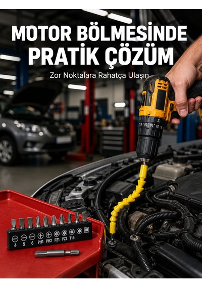 12 Parça Vidalama Uç Seti Akrobat Tasarım Dayanıklı Metal Yeni Nesil 11329840