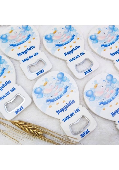 Fil Baskılı Balon Açacak Magnet 11x7 Cm Uv Kız Bebek Mag 30 Adet