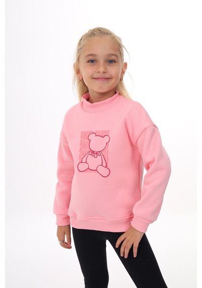 Toontoy Kids Toontoy Kız Çocuk Baskılı Sweatshirt Pembe