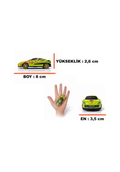 Toy-23 Toysan, 3'lü Speed Racer Metal Araba Seti Çok Renkli
