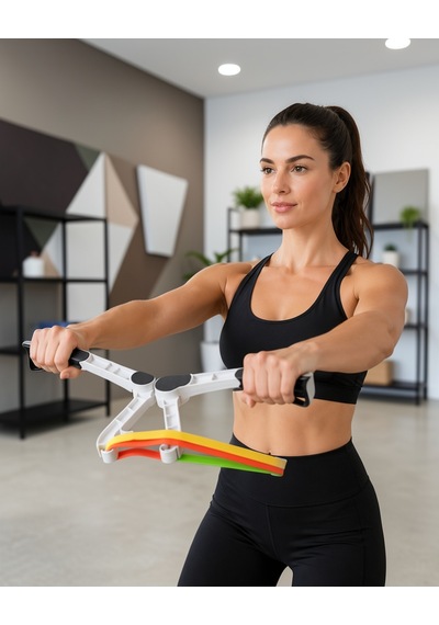 Direnç Bantlı Üst Vücut Egzersiz Aleti Kompakt Ev Fitness Seti Çok Renkli