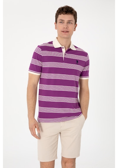 U.S. Polo Assn. Erkek Regular Fit Polo Yaka Menekşe Çizgili Tişört 50306826-VR037 U.S. Polo Assn. Erkek Regular Fit Polo Yaka Menekşe Çizgili Tişört 50306826-VR037