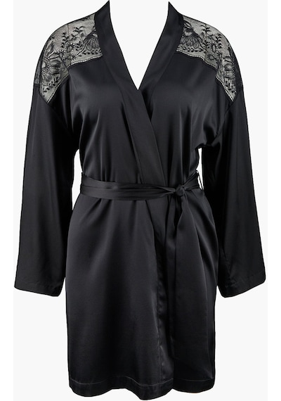 Aubade Midnight Whisper Kimono Zarif Seide Ve Dantel Detaylı Siyah