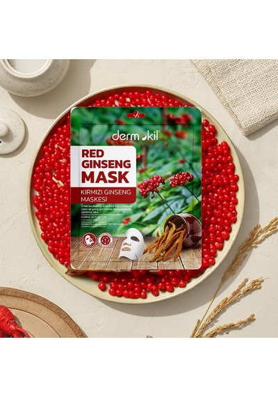 Dermokil Kırmızı Ginseng Kağıt Yüz Maskesi Karma Ciltler İçin 20 G X 5 Adet