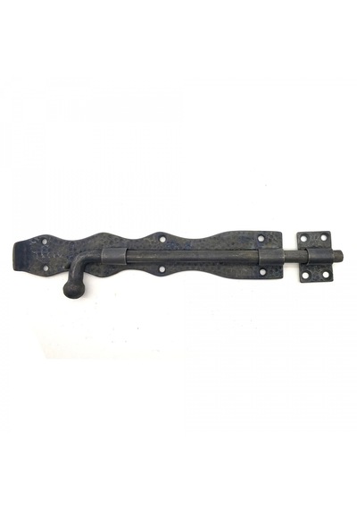 Antika Tarz Dekoratif Pirinç Dövme Kapı Sürgüsü - 25cm, Oksit Standart