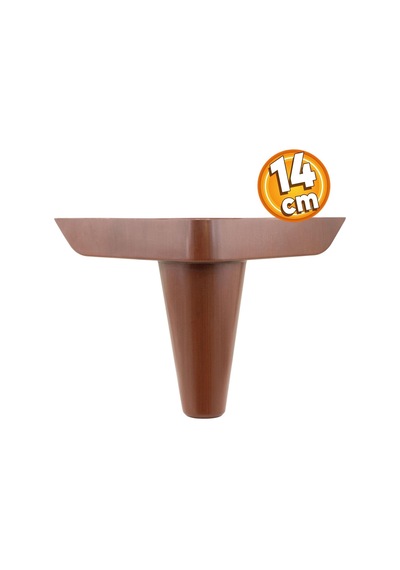 4 Adet Aspen Lüks Mobilya Kanepe Sehpa Puf Koltuk Ayağı 14 Cm Kahverengi Ahşap Desenli Baza Ayak Beyaz - Çok Renkli