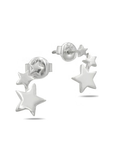 Brezza Lusso Jewelry Gümüş Sıralı Yıldızlar Bayan Küpe