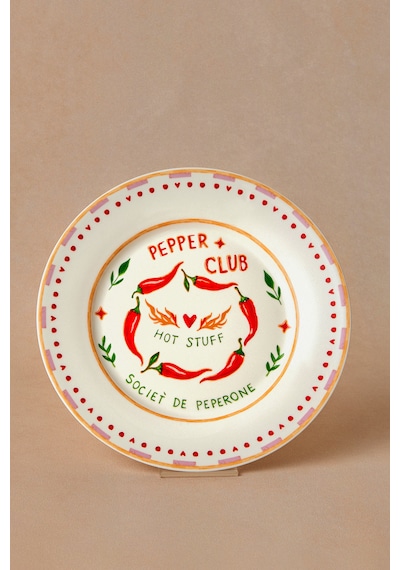 Karaca Pepper Club Pasta Tabağı Peperone 19 Cm Mavi Pembe