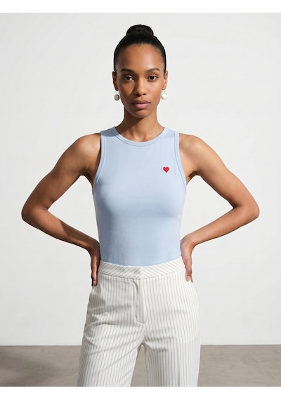 Dilvin 21259 Bisiklet Yaka Top-açık Mavi