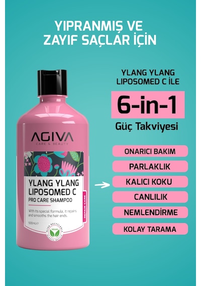 Ylang Ylang&lipozomed C Yıpranmış Ve Zayıf Saçlar İçin Onarıcı Şampuan 500ml-vegan Tüm Saç Tipleri