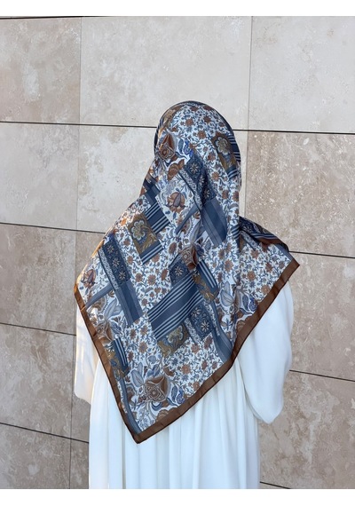 Qalortex Scarf Pamuklu Piraye Desen Eşarp - Pas