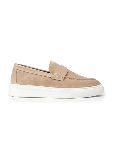 Deery Erkek Hakiki Süet Bej Loafer Ayakkabı - 02043mbejp03
