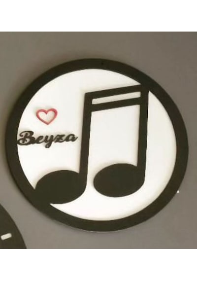 Müzik,nota ,sol Anahtarı Temalı Duvar Saati Kişiye Özel No:106 Çok Renkli