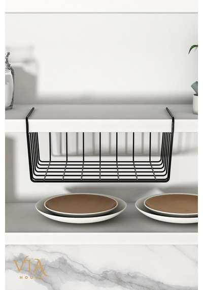Dolap İçi Düzenleyici Kanguru Raf Asılabilir Raf Fincanlık Tabaklık Organizer Metal 35 X 26 Siyah Tr Diğer