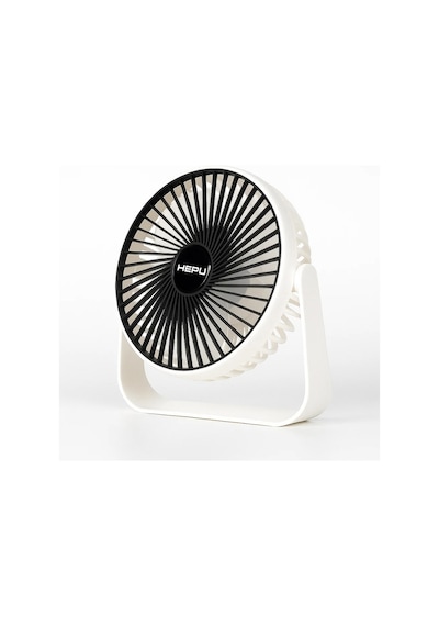 HEPU HP-F02 USB Şarjlı Sessiz Masaüstü Mini Fan – 360° Dönebilen Gövde 3 Kademeli