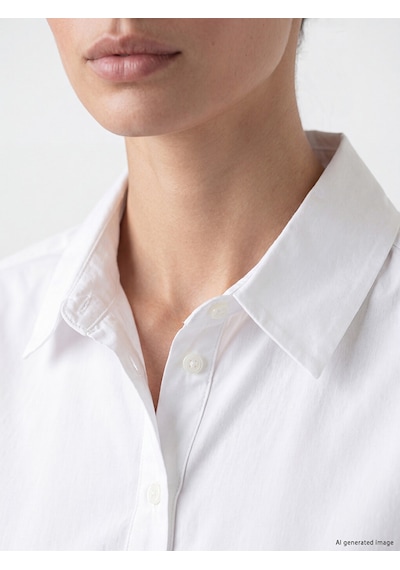 LC Waikiki Lc Waıkıkı Beyaz Oversize Poplin Kadın Gömlek Tunik