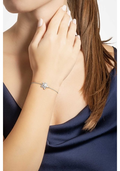 So Chic Elsa 18 Ayar Beyaz Altın Kaplama 19 Cm Gümüş Bileklik Rodyum