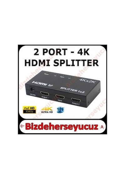 2'li Hdmi DağıtıcıÇoklayıcı Hdcp Full Hd Digitürk D-Smart Uyumlu
