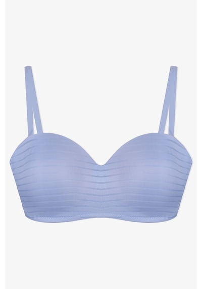 Koza İç Giyim Kadın Dolgusuz Transparan Çizgili Toparlayıcı Straplez Sütyen Mavi