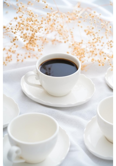 Acar Nirvana 6 Kişilik Porselen Çay-kahve Fincanı Takımı - 210 Ml