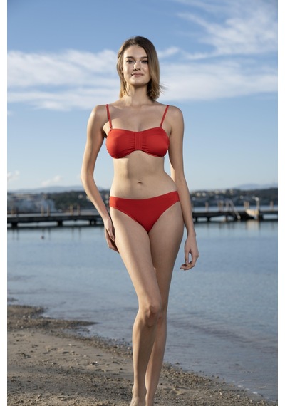 Estiva Luplu Straplez Bikini Takımı - Bordo
