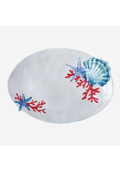 Beyaz Melamin Servis Tabağı 43 Cm