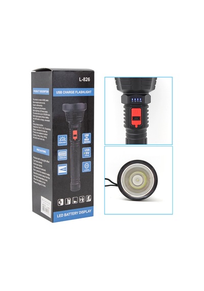 Powermaster L-826 Usb Şarjlı 3 Kademeli 500 Lümen Ledli El Feneri