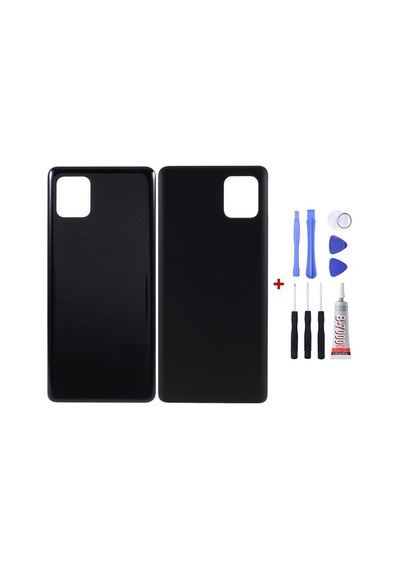 Samsung Note 10 Lite Siyah Uyumlu Arka Cam Kapak Pil Kapağı Tamir Set B7000 Set Siyah