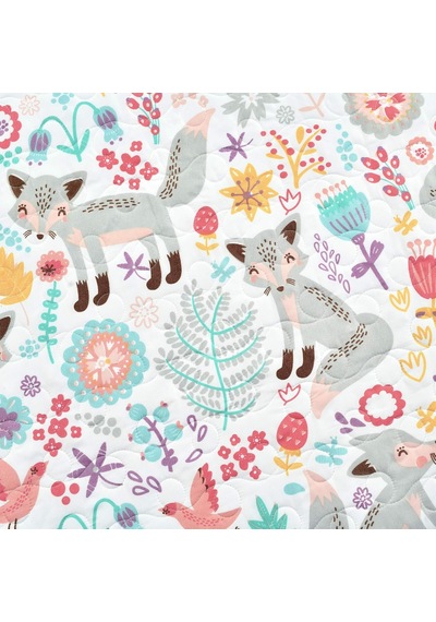 Pixie Fox 6 Parça Yatak Örtüsü Seti, Gri Ve Pembe, 99 Cm X 190 Cm Çok renkli