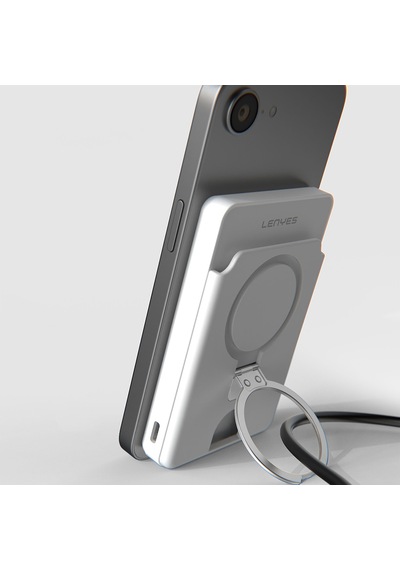 Lenyes Pw0006d Pd 20w Hızlı Şarj Özellikli Kartlıklı Standlı Wireless Powerbank 15w 5000mah Beyaz