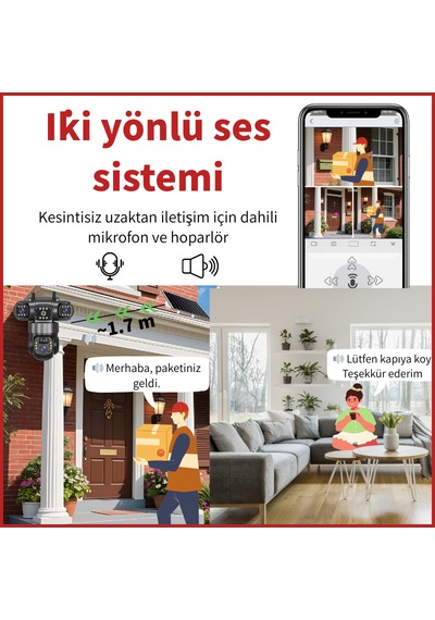 Güneş Enerjili 9mp Kamera: 3 Lens, Ptz, Sım Kart, İki Yönlü Ses. Kurulumu Özgür, Güvenliği Eksiksiz