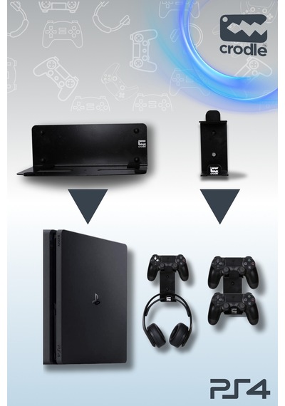 3'lü  Ps4 Slim Ve Ps4 Pro Için Duvar Standı Ve Joystick Konsol Tutacağı Kırılmaz Stand Yerden Tasarruf Gaming Aksesuar